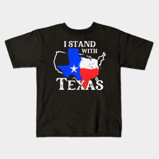 I Stand With Texas Vintage Flag Kids T-Shirt